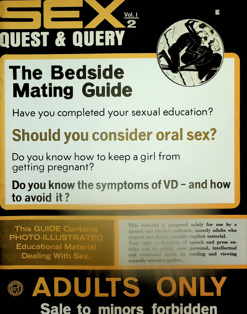Sex Quest & Queary Vintage Magazine  The Bedside Mating Guide  vol.1  #2  1971   091925lm-p