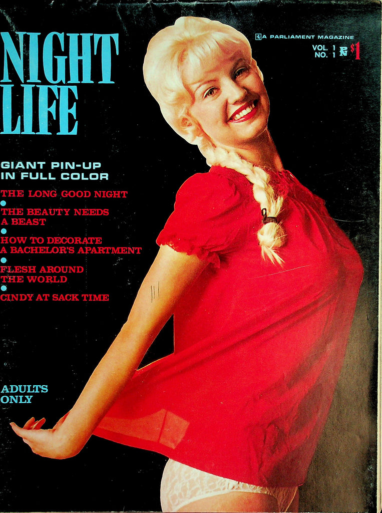 Night Life Magazine  Opens Up Over-Sized - The Beauty Needs A Beast, Beach Caper  w/cf  vol.1 #1 1963 Parliament   072926lmp-GSC