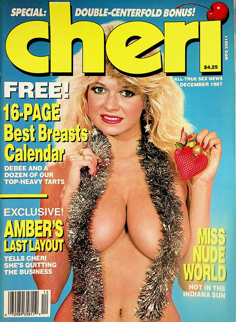 Cheri Magazine  Covergirl Debee Ashby / Amber Lynn's Last Layout  w/Breasts Calendar December 1987   020224lm-p2