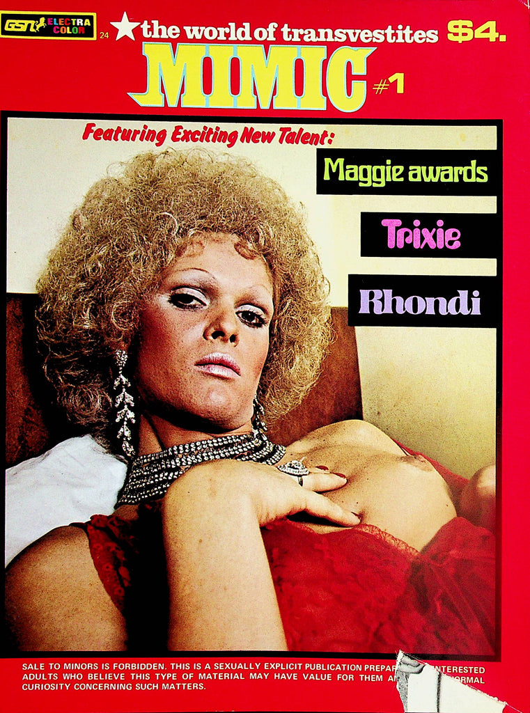 Mimic Magazine  The World Of Transvestites  - Trixie , Rhondi  #1  1970's     121423lm- p2