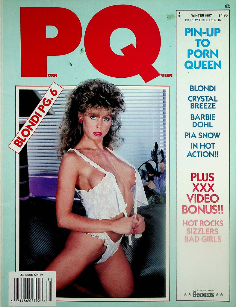 PQ Porn Queen Magazine  Covergirl Blondi / Crystal Breeze, Pia Snow & More!  Winter 1987    091325lm-p