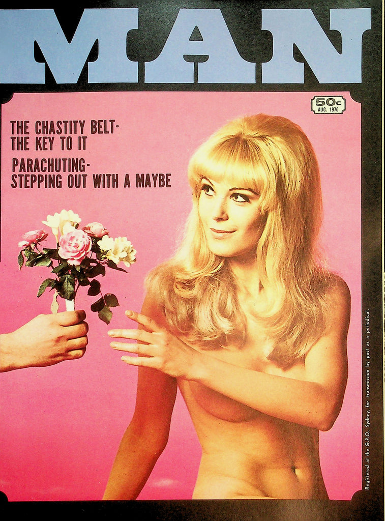 Man Magazine The Chastity Belt / Girl Of The Month Hanna  August 1970   011926lmp