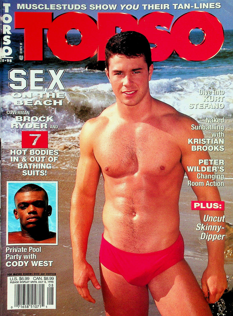 Torso Gay Magazine  Sex On The Beach Cover Guy Brook Ryder  August 1998     050326lmp