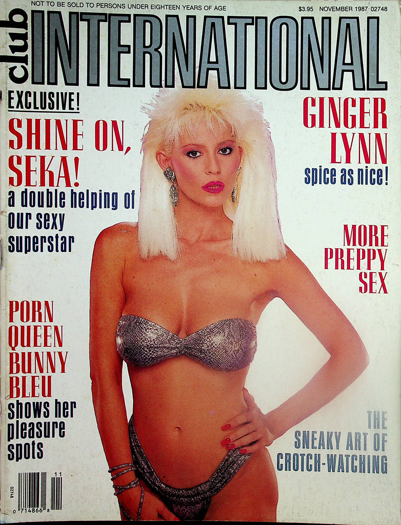 Club International Magazine  Shine On, Seka! / Ginger Lynn / Bunny Bleu  November 1987    062824lm-p2