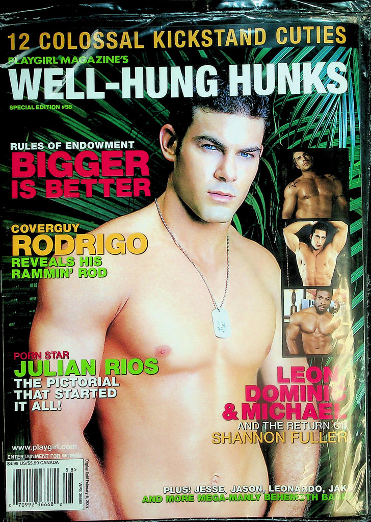 Playgirl Magazine's Well-Hung Hunks Magazine  Coverguy Rodrigo   Special #58  2007  New/Sealed   041626lmp