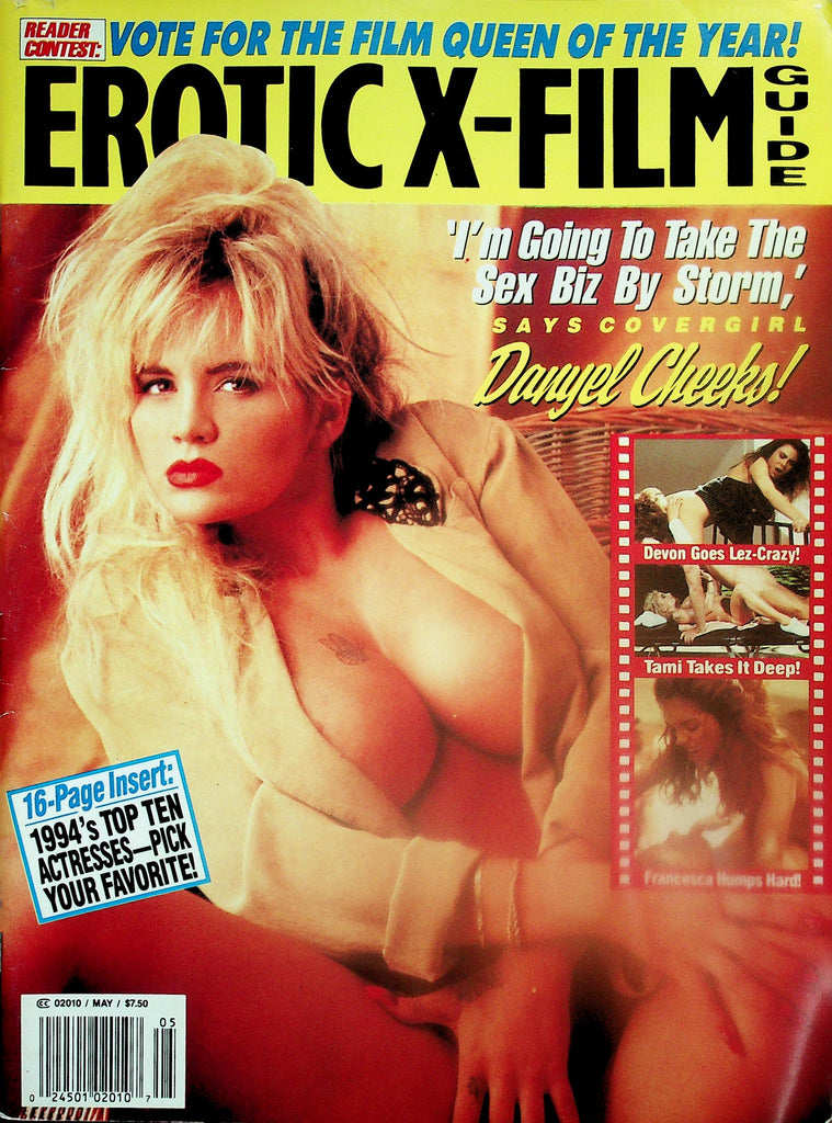 Erotic X-Film Guide Magazine  Covergirl Danyel Cheeks / Raquel Darrian, Ashlyn Gere w/insert  May 1994      111125lm-p