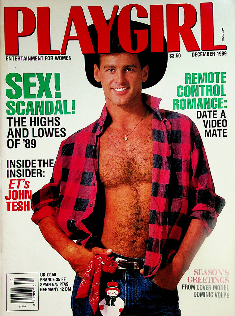 Playgirl Magazine  Cover Guy Dominic Volpe  December 1989  122323lm-p