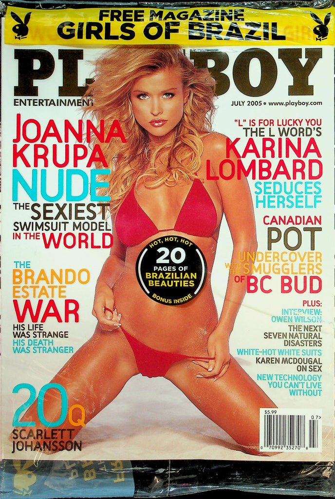 Playboy Magazine  Covergirl Joanna Krupa Nude Sexiest Swimsuit Model / Scarlett Johansson  July 2005  New/Sealed     030426lmp