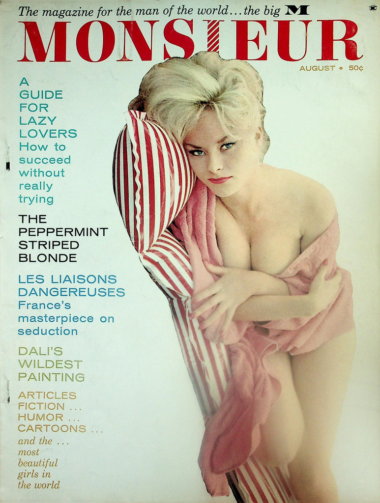 Monsieur Magazine  Covergirl Mary The Girl In The Peppermint Stripes  August 1962     110725lm-p