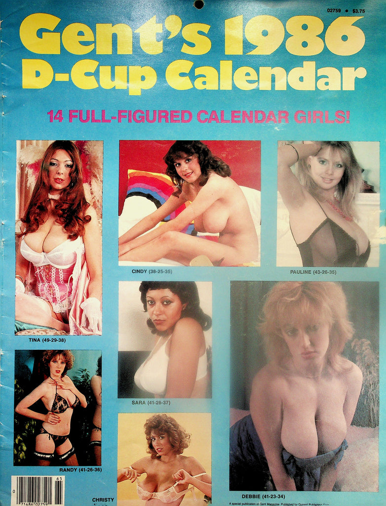 Gent's 1986 D-Cup Calendar Oversized!  Christy Canyon, Pauline, Cindy & More      112525lmp