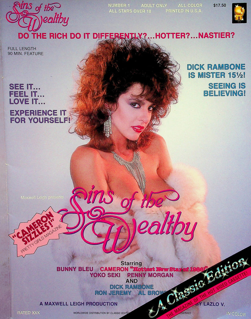 Sins Of The Wealthy Magazine  Bunny Bleu, Cameron, Dick Rambone, Ron Jeremy #1 1980's  080826lmp-GSC