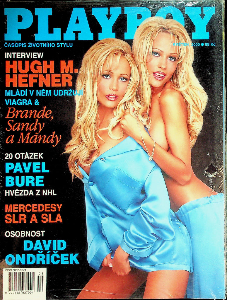 Playboy Czech International Magazine  Brande, Sandy & Mandy / Hugh Hefner Interview   May 2000  New/Sealed   022826lmp2