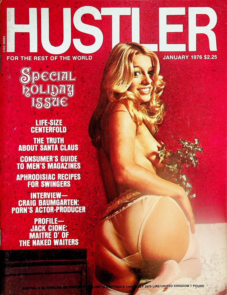 Hustler Special Holiday Issue Magazine  Donna - Life-Size Centerfold / Aphrodisiac Recipes  January 1976  010925lm-p