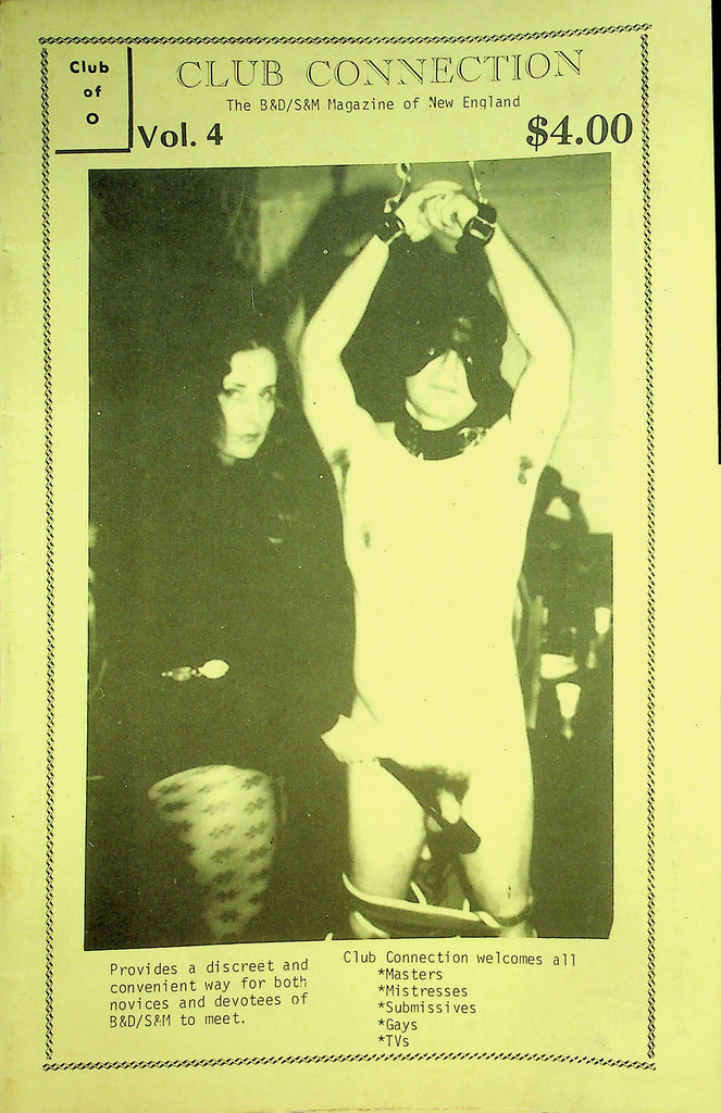 Club Connection B&D/S&M Magazine Of New England  Masters, Mistresses , Submissives, Gays, TVs vol.4 1970's    072326lmp-GSC