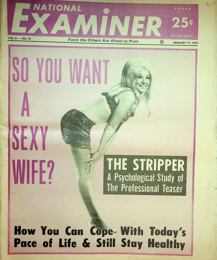 National Examiner Newspaper  So You Want A Sexy Wife?  January 17 , 1972   090726lmp-GSC