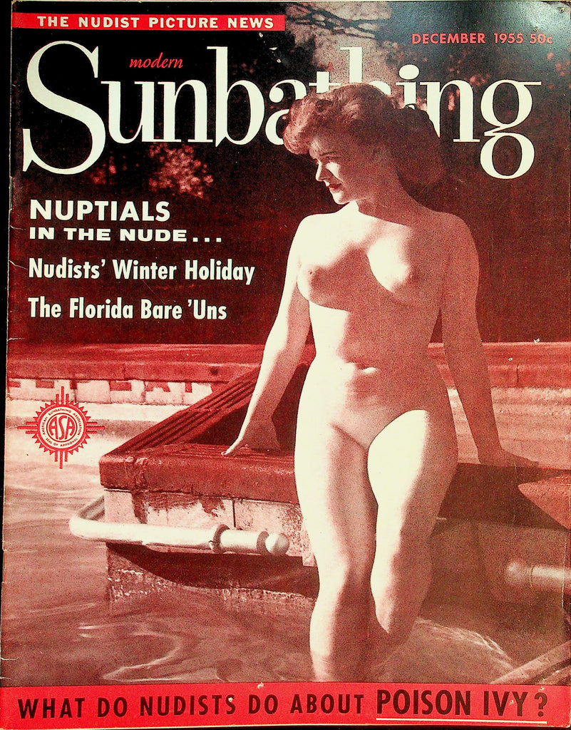 Modern Sunbathing Nudist Magazine  Nuptials In The Nude / Nudists' Winter Holiday  December 1955    072426lmp-GSC
