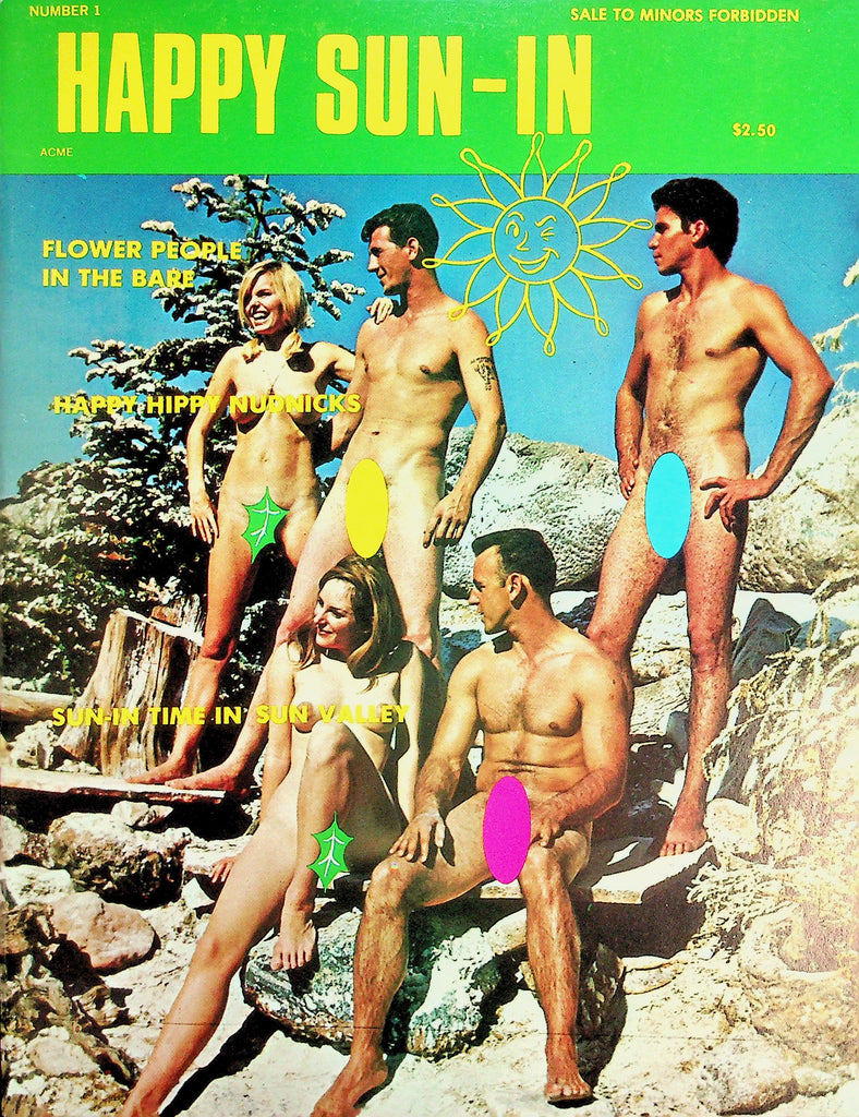 Happy Sun-In Nudist Magazine  Flower People In The Bare / Happy Hippy Nudnicks  #1 1969    092926lmp-GSC