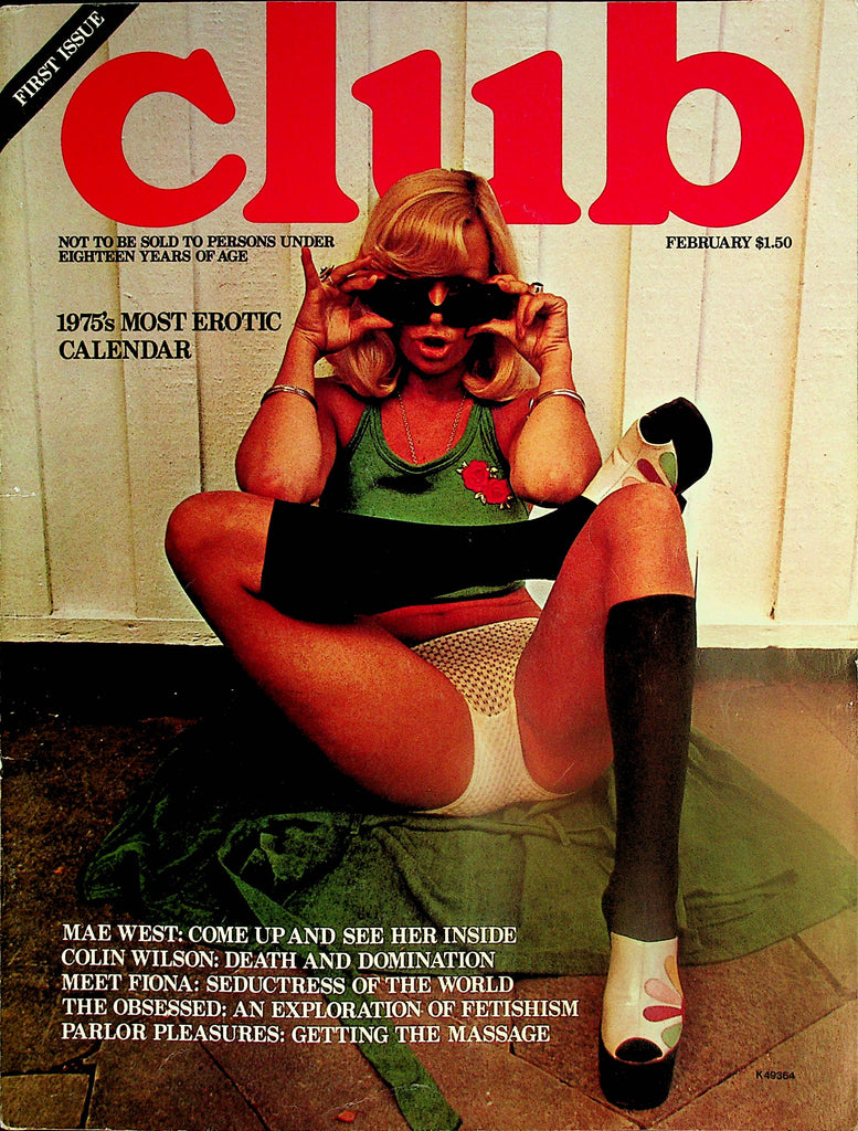 Club Magazine  Mae West / Fiona  w/ 1975 Most Erotic Calendar   1st Issue    021224lm-p2