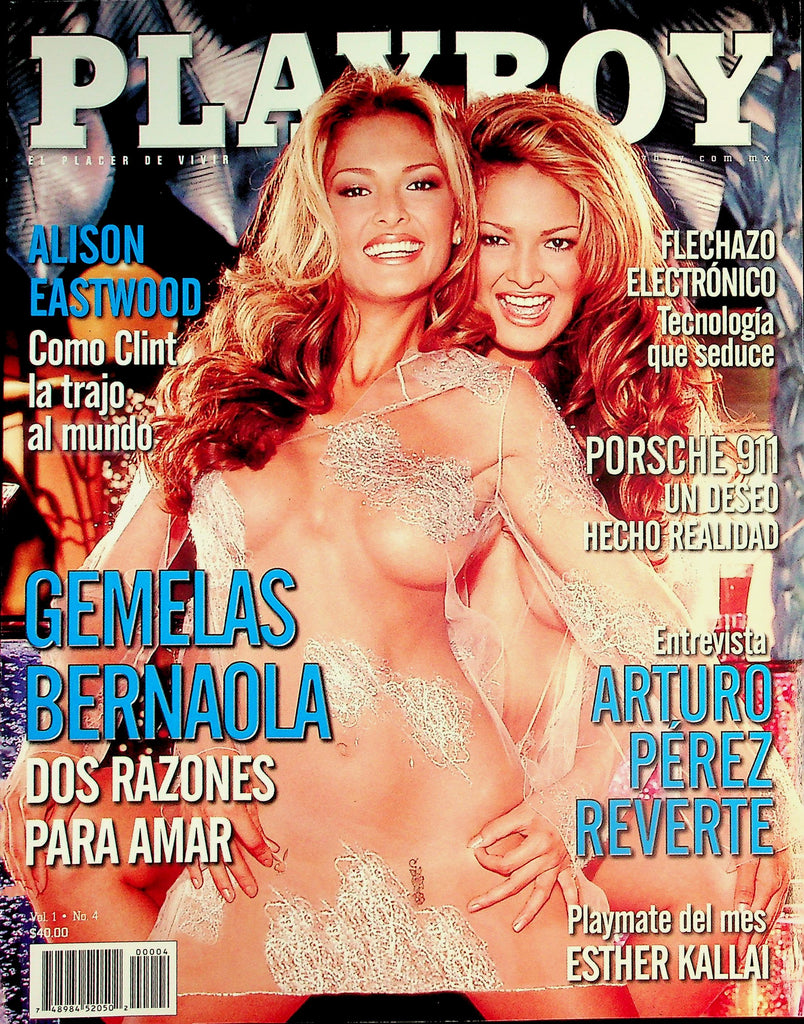 Playboy Mexico International Magazine  Cover Girls Carol & Darlene / Alison Eastwood/   Playmate Centerfold Esther Kallai   vol.1 #4  February 2003    022726lmp
