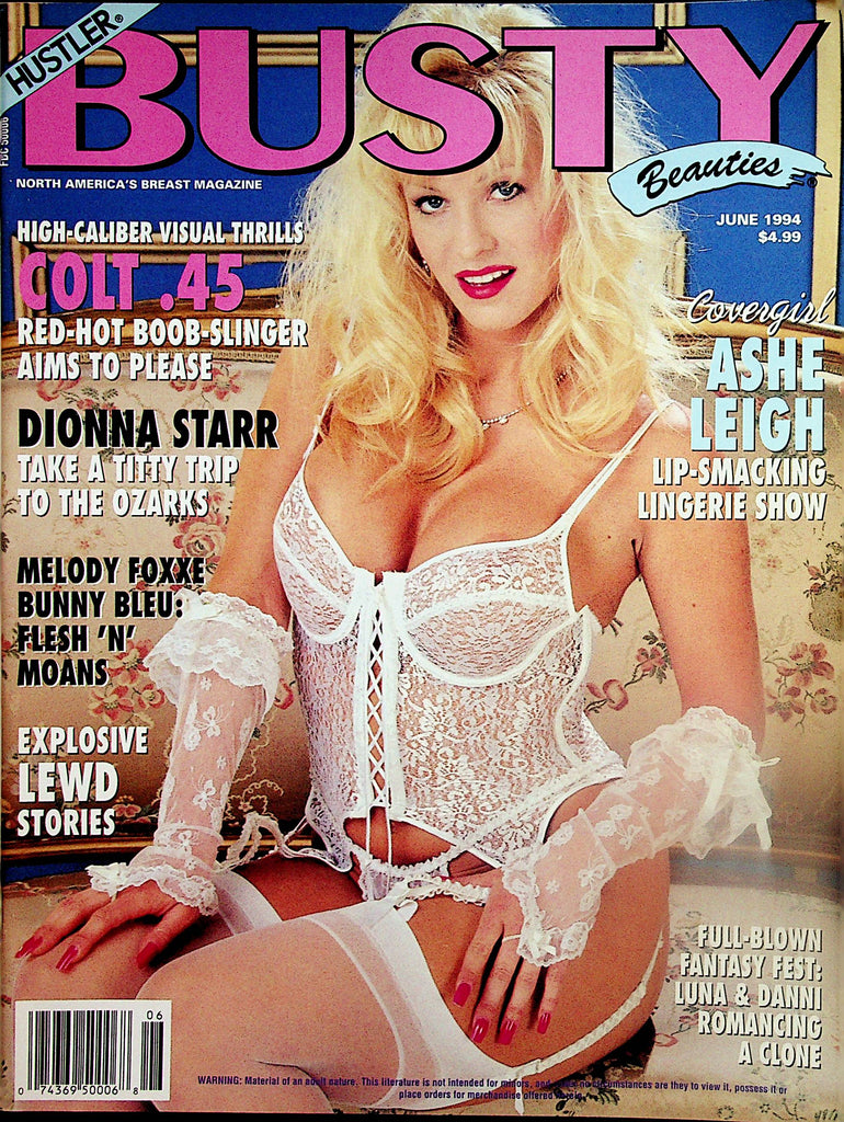 Hustler Busty Beauties Magazine Covergirl Ashe Leigh  / Colt .45  1994  091923lm-p