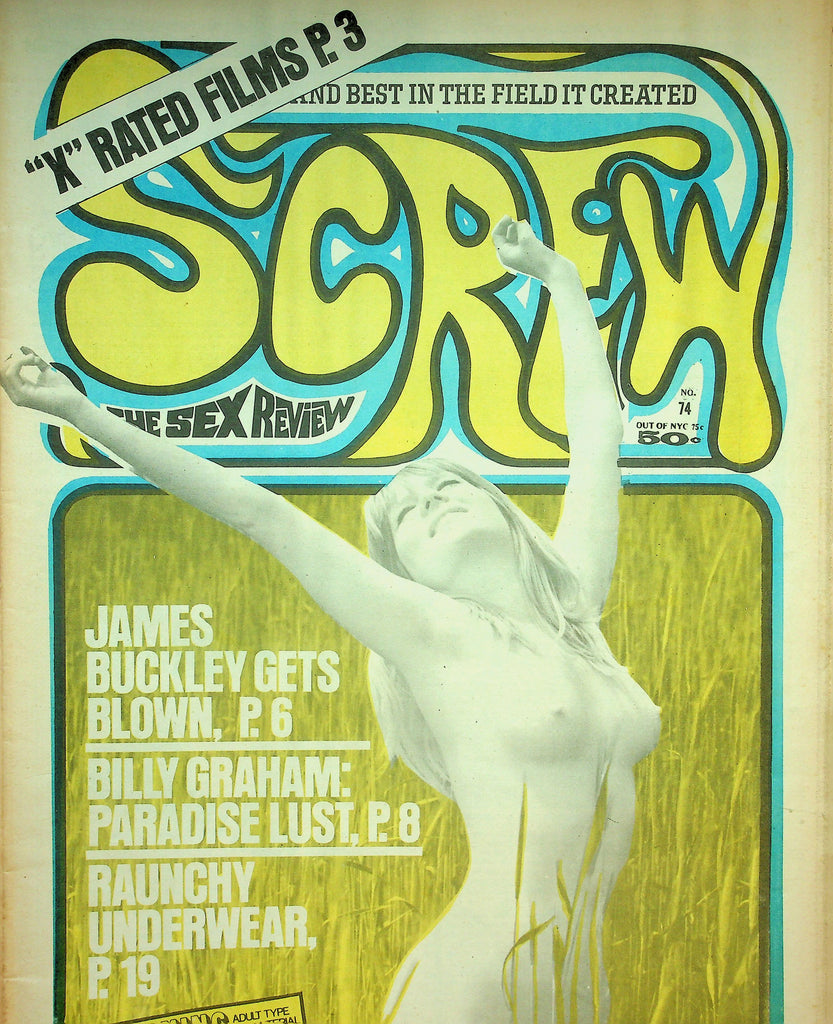 Screw Adult Newspaper  James Buckley Gets Blown / Raunchy Underwear   #74  August 3, 1970      090526lmp-GSC