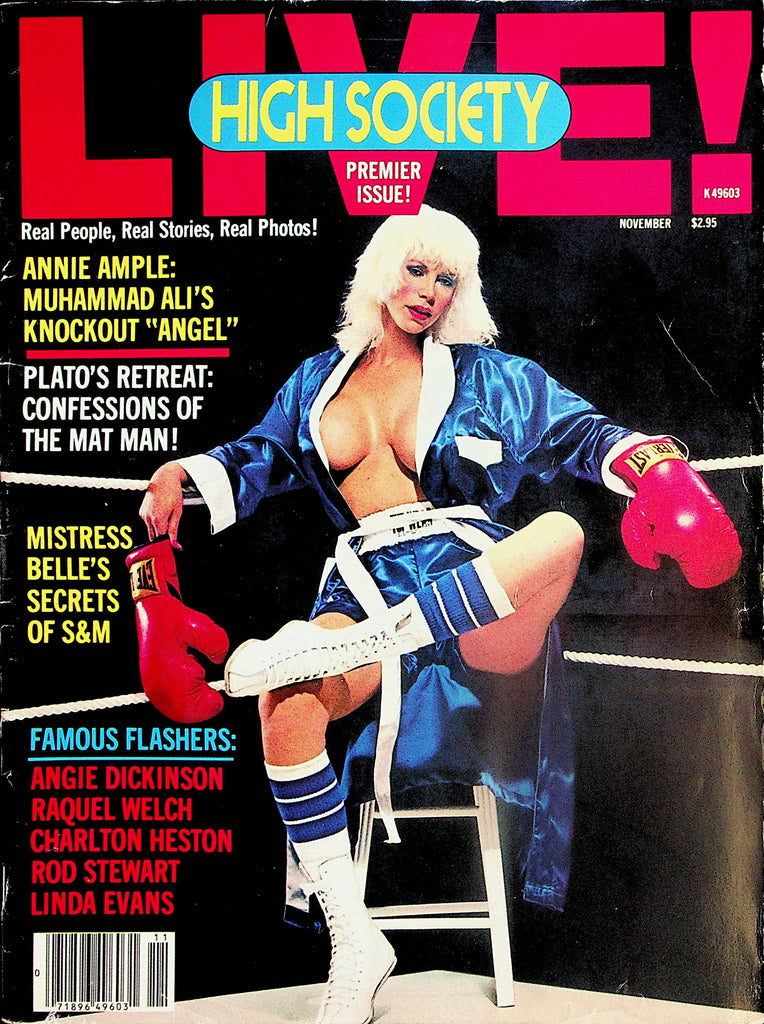 High Society Live! Magazine  Premier Issue!  Annie Ample Muhammad Ali's Knockout Angel  November 1981     010225lm-p
