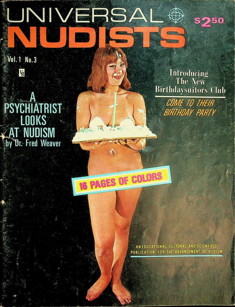 Universal Nudists Magazine  The Birthday Suitors Club - Come To Their Party  vol.1 #3 1965      032226lmp