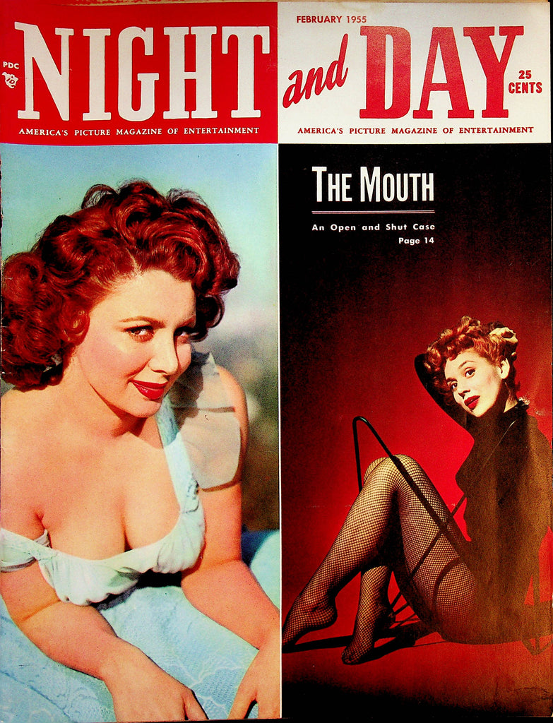 Night and Day Vintage Magazine Marilyn Monroe/  Covergirls Sheila Dawn and Leslie Gibson  February 1955  042323lm-p