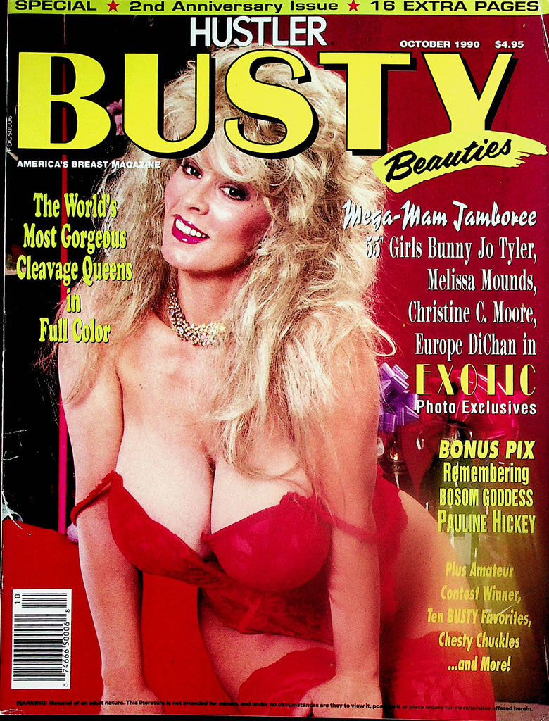 Hustler Busty Beauties Magazine  Covergirl Bunny Jo Tyler / Melissa Mounds, Europe DiChan & More!  October 1990    071024lm-p2