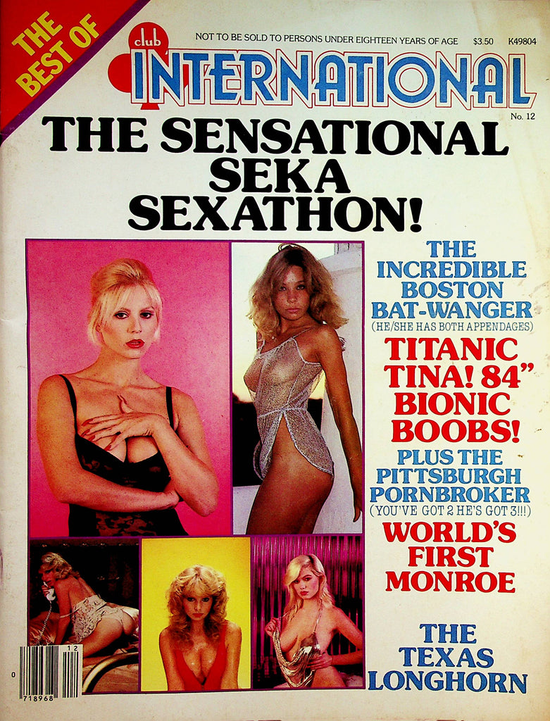 The Best Of Club International Magazine  Sensational Seka Sexathon! / Titanic Tina  #12 1982   Paul Raymond   062723lm-p
