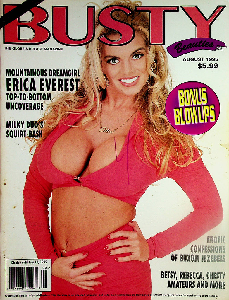 Hustler Busty Beauties Magazine  Covergirl Erica Everest / Rebecca Wild  august 1995    062124lm-p
