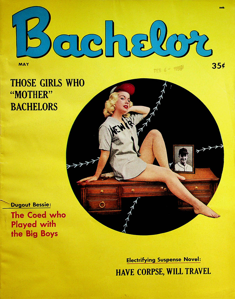 Bachelor Vintage Magazine Dugout Bessie The Coed Who Played With The Big Boys  May1958     051323lm-p