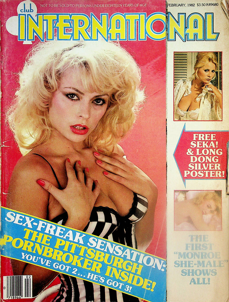 Club International Magazine  Seka & Long Dong Silver / Monroe She-Male  February 1982        081924lm-p