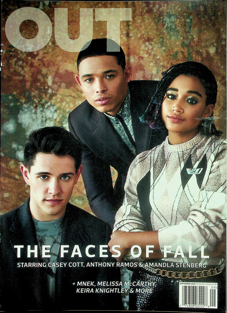 Out Gay & Lesbian Magazine  The Faces Of Fall Starring Casey Cott , Anthony Ramos & Amandla Stenberg  September 2018     031726lmp2