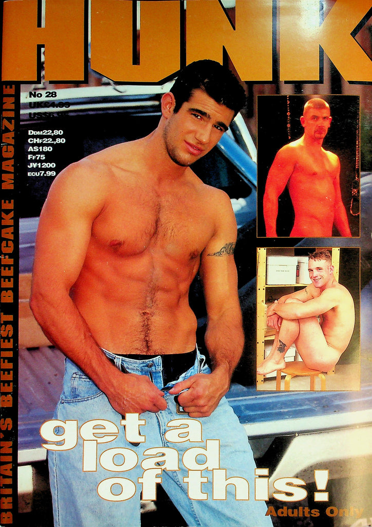 Hunk Gay Magazine Britain's Beefiest!  Cover Guy Marshall  #28 1996  UK   041726lmp