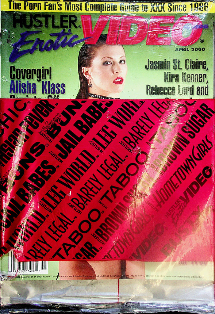 Hustler Erotic Video Guide Magazine  Covergirl Alisha Klass  April 2000  new/sealed    122924lm-p