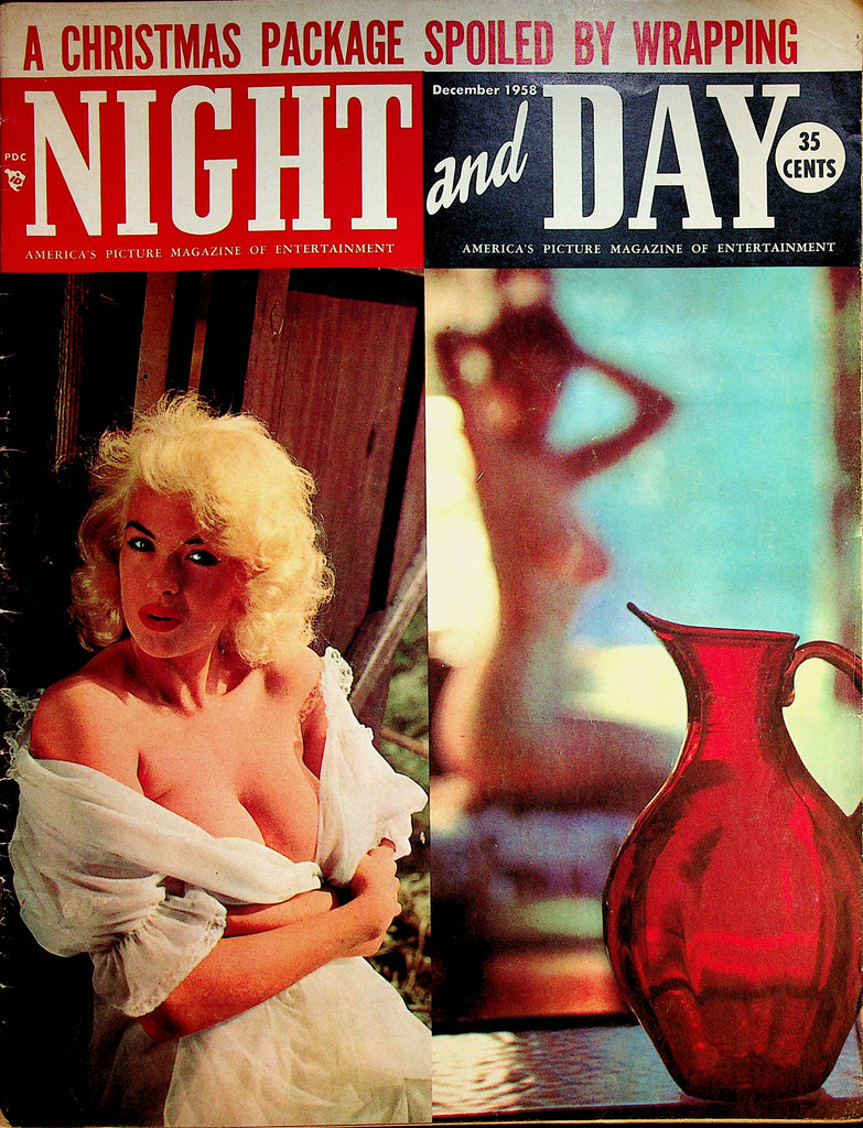 Night and Day Vintage Over-Sized Magazine  Covergirl Jayne Mansfield  December 1958   042323lm-p