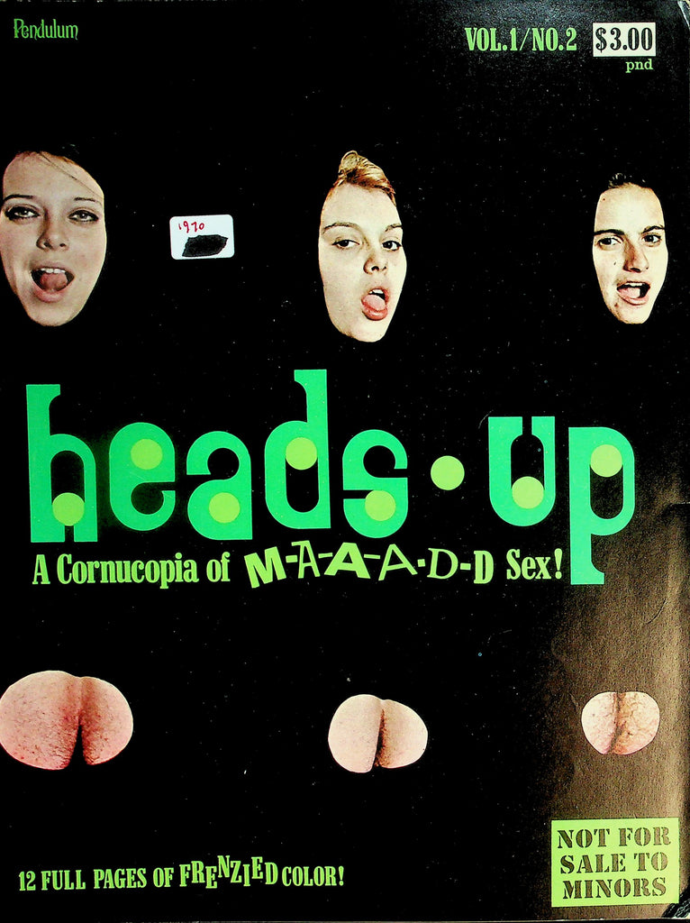 Heads Up Magazine  A Cornucopia Of Maaadd Sex!  Bobbing For Beaver, Heads Up Dartboard  vol.1 #2 1970   101226lmp-GSC