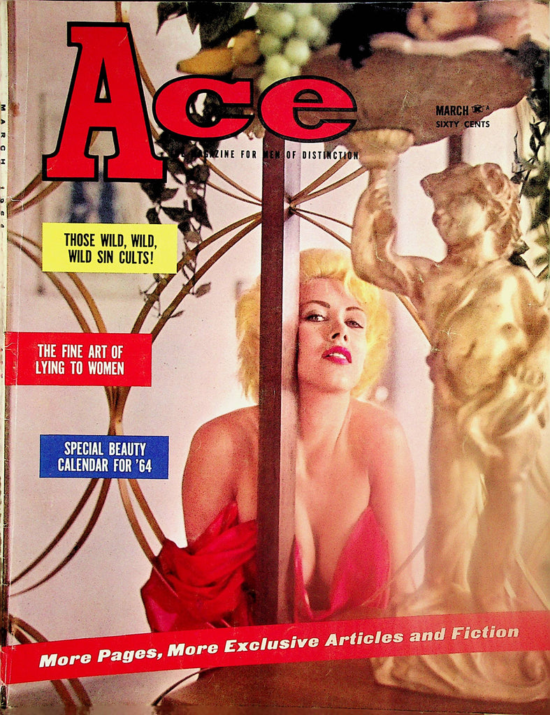 Ace Magazine  Covergirl Vivian Greg / w-Special Beauty Calendar March 1964    022326AMP-