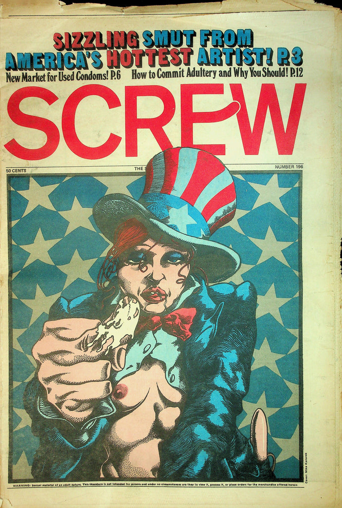 Screw Adult Newspaper  How To commit Adultery And Why You Should!  #196  December 4, 1972     090726lmp-GSC