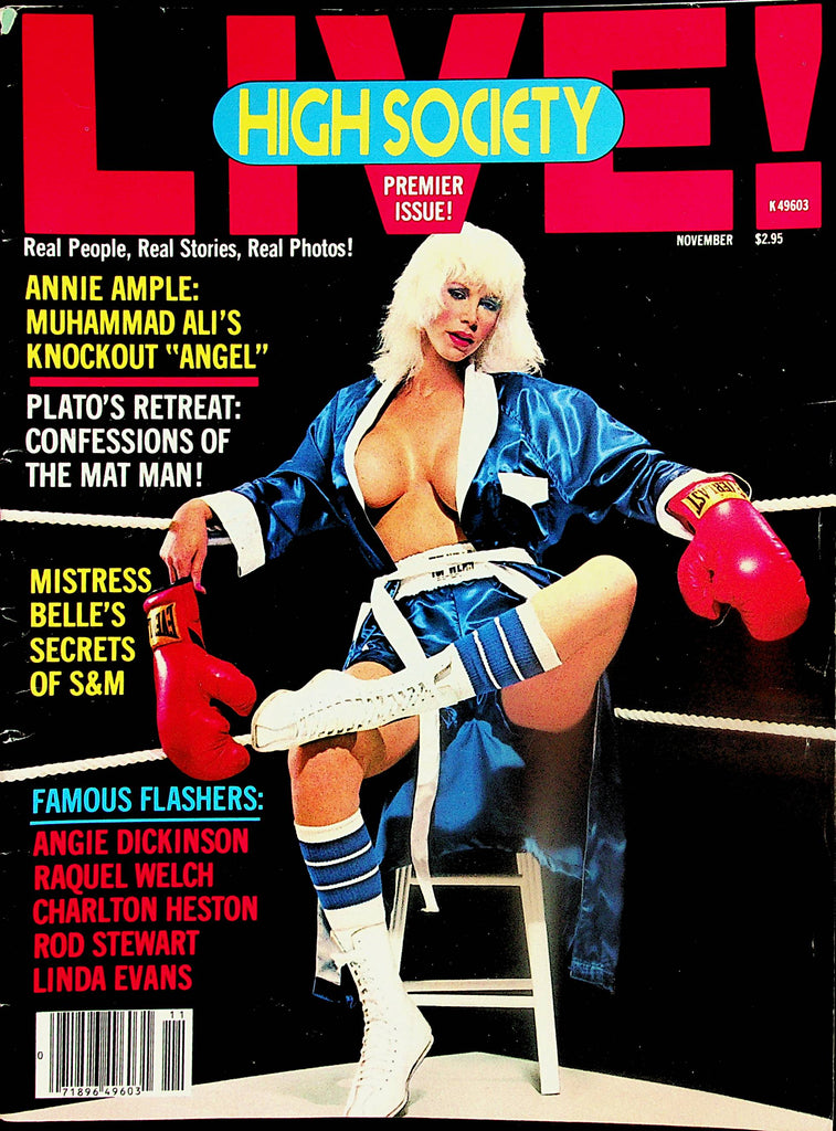 Live! High Society Magazine  Annie Ample: Muhammad Ali's Knockout Angel - November 1981   Premier Issue      032224lm-p