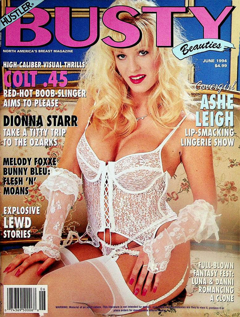 Hustler Busty Beauties Magazine  Cover Girl Ashe Leigh / Colt .45  June 1994  092524lm-p