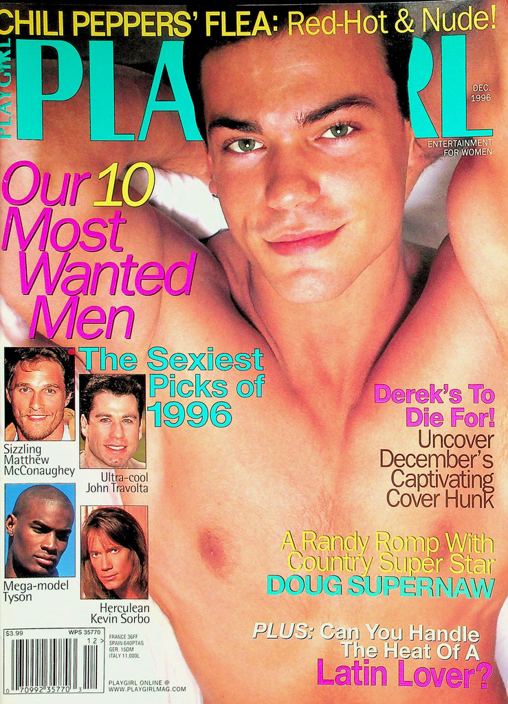 Playgirl Magazine   Cover Hunk Derek / Matthew McConaughey, John Travolta & More!  December 1996      031826lmp