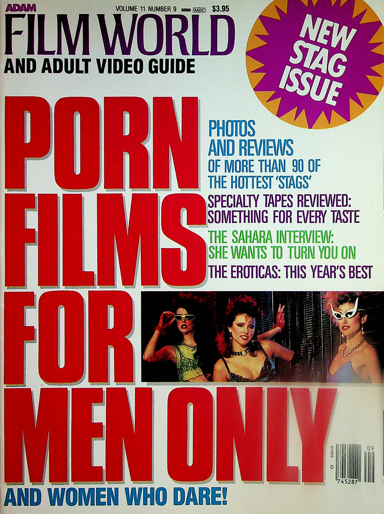 Adam Film World And Adult Video Guide  Nina Hartley, Amber Lynn, Sahara and More!  vol.11 #9  1987      031624lm-p