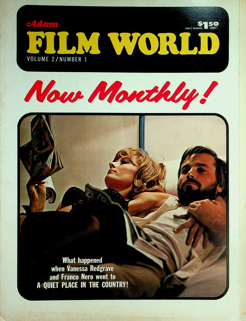 Adam Film World Magazine  A Quiet Place In The Country w/ Vanessa Redgrave & Franco Nero  vol.2 #1 1970     032826lmp