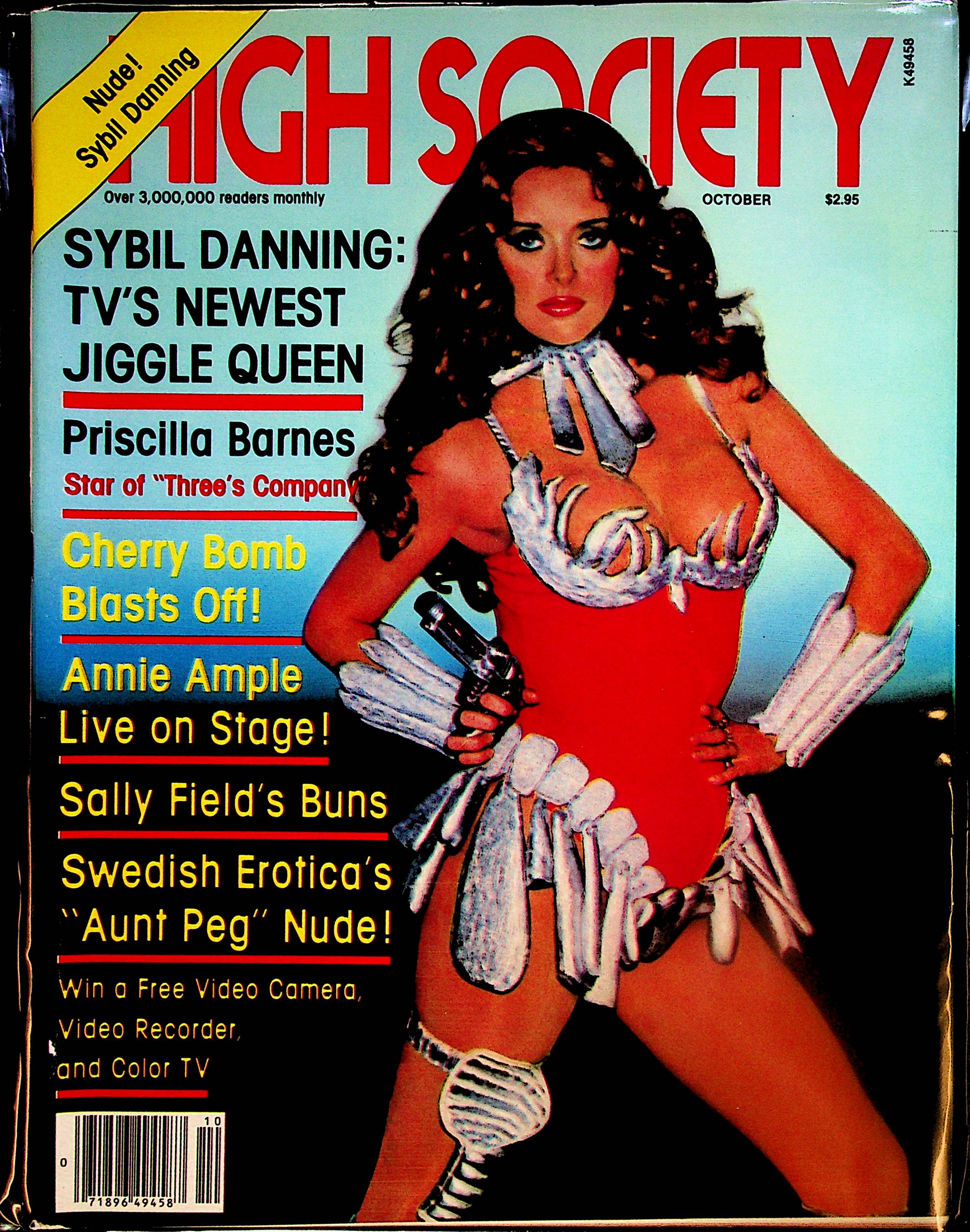 High Society Magazine Sybil Danning, Cherry Bomb, Aunt Peg October 198 –  Mr-Magazine