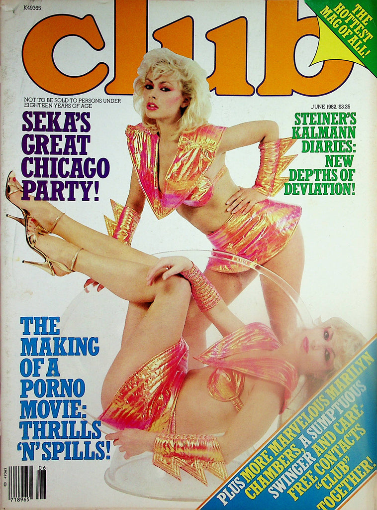 Club Magazine  Seka's Great Chicago Party / Marilyn Chambers  June 1982  Paul Raymond    092324lm-p