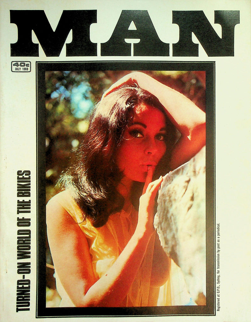 Man Magazine  Turned-On World Of The Bikies / Centerfold Girl Of The Month Jackie   July 1969  011926lmp