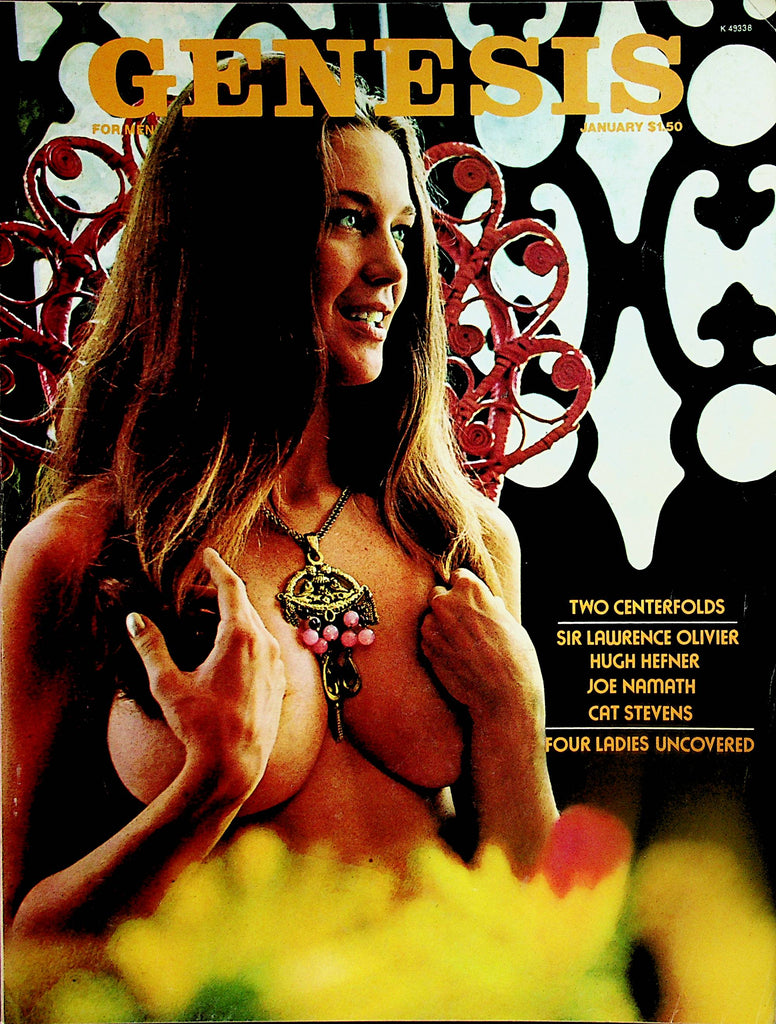 Genesis Magazine  Centerfold Girl Minoka / Hugh Hefner, Joe Namath  January 1974      032224lm-p