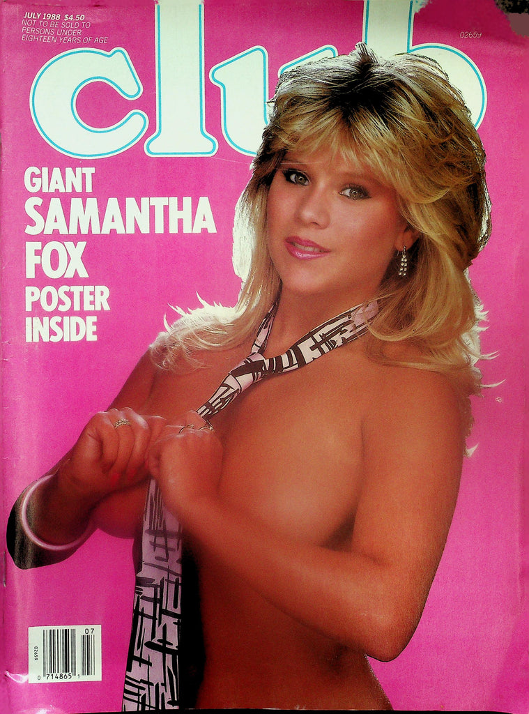 Club Magazine  Cover Only Samantha Fox  July 1988   122025lmp